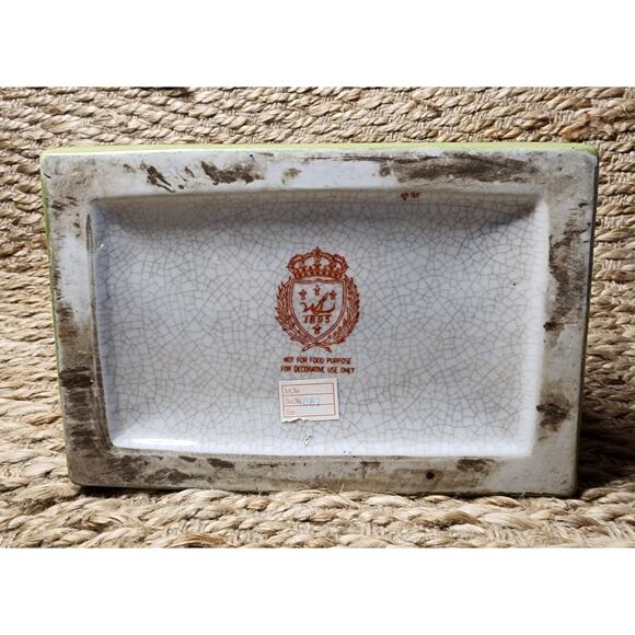 Wong Lee 1895 Rectangle Canister Box Jar Lid Floral Crackled Home Table Decor - Picture 10 of 12